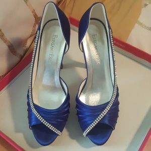 Royal Blue Satin Heels